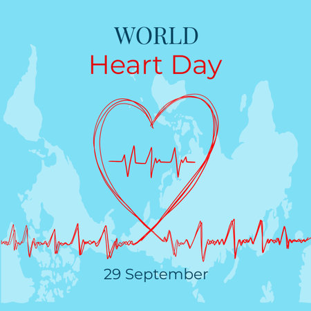 Hand drawn world heart day backgroundのイラスト素材