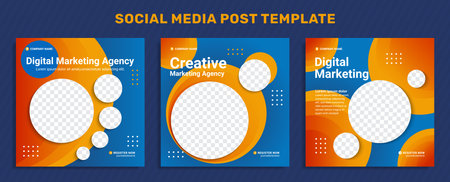 Digital marketing social media post and corporate web banner templateのイラスト素材