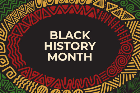 hand drawn black history month backgroundのイラスト素材