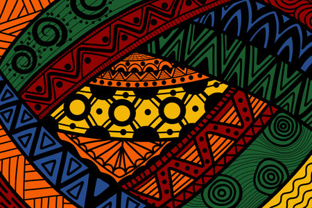 Hand drawn abstract African pattern Backgroundのイラスト素材