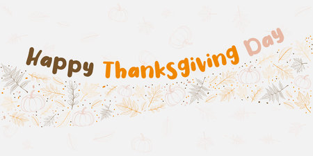 hand drawn flat thanksgiving backgroundのイラスト素材