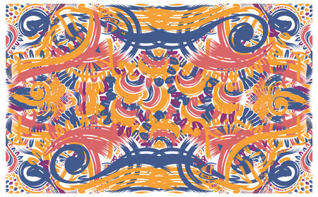 abstract pattern brush strokes with harmonious colors