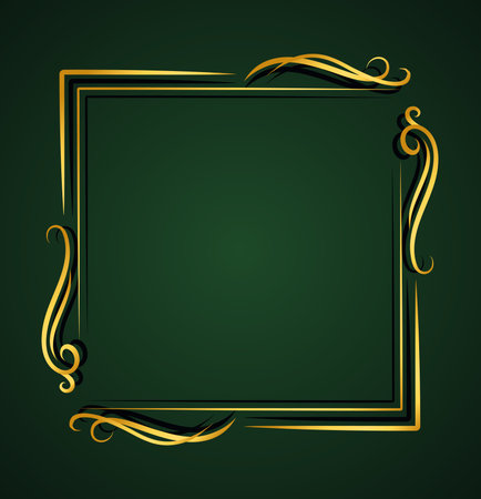 Golden luxury frame background templateのイラスト素材