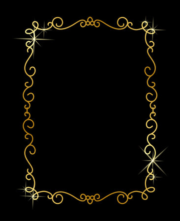 Decorative frames and borders. Vintage floral ornament.のイラスト素材