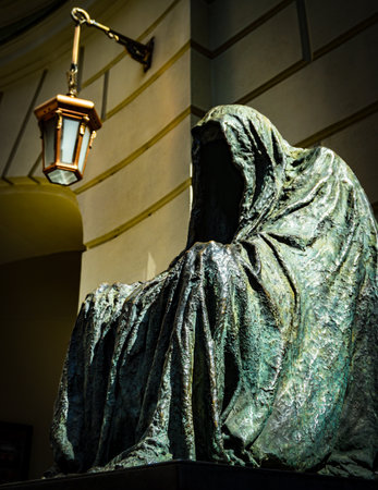 Artistic picture of the Statue commendatore in Pragueの写真素材