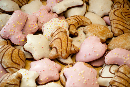 Colorful Christmas cookies with chocolate