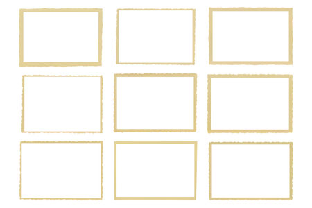 Nine jagged edges of old sepia photosの写真素材