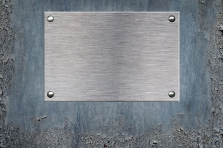 Metal Plate background from brushed silver aluminumの写真素材