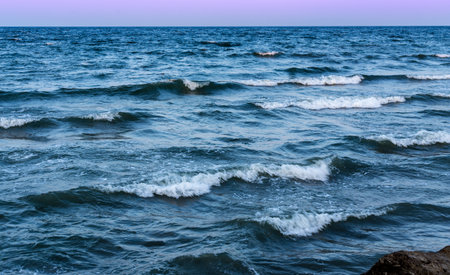 ocean water. Sea at sunsetの写真素材