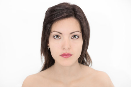 young woman portrait natural lookの写真素材