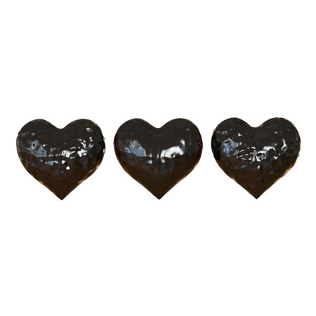 Three black heartsの写真素材