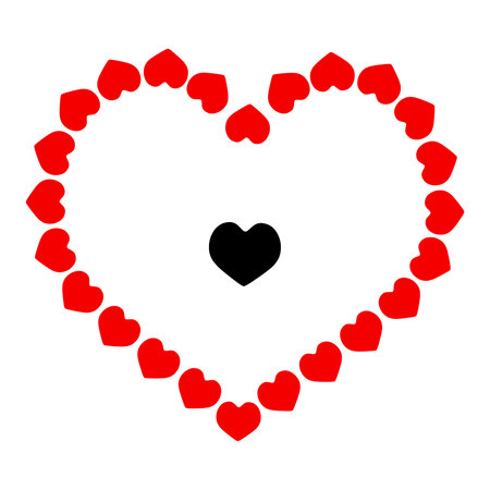 Black heart framed heart 3dの写真素材