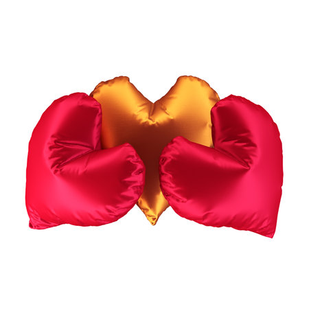 Soft pillow shape heart fabricの写真素材