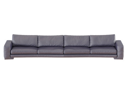 Four-seat pale sofa on a white background 3d renderingの写真素材