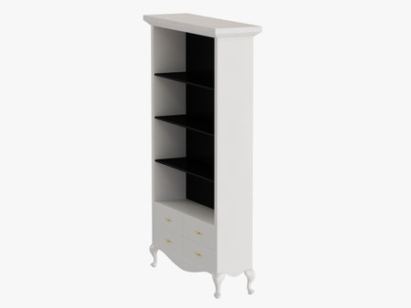 White closet with black shelves 3d renderingの写真素材