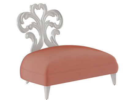 Soft chair with a beautiful back from the patterns on a white backgroundの写真素材