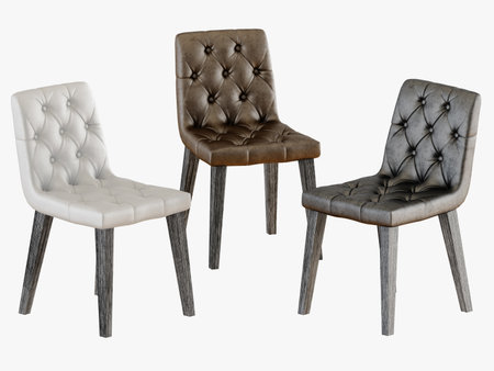 Capitone three chair 3d rendering on a white backgroundの写真素材