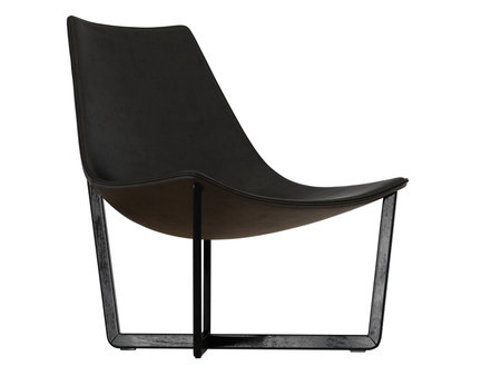 Black leather armchair 3d rendering on a white backgroundの写真素材