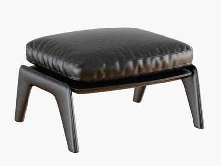 Leather pouf on a white background 3d renderingの写真素材