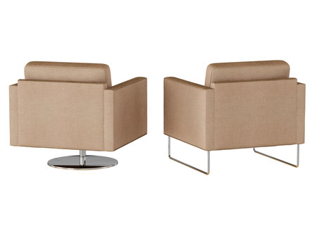 Two fabric armchair 3d rendering on a white backgroundの写真素材