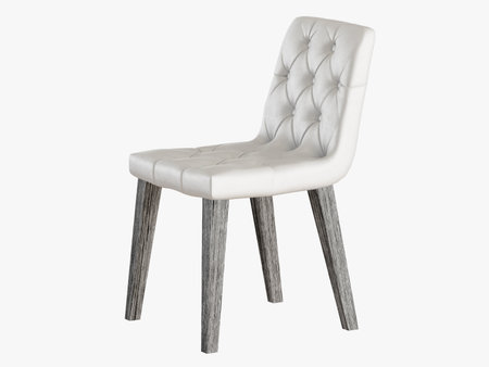 Capitone white chair front view 3d renderingの写真素材