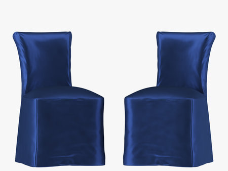 Blue chair cover fabric on white background 3d renderingの写真素材