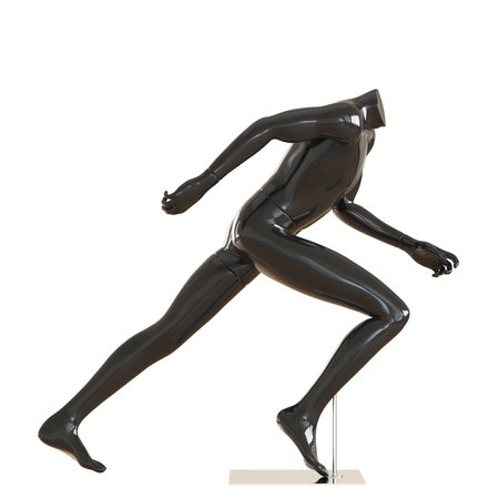 Black running headless mannequin on iron stand. 3d renderingの写真素材