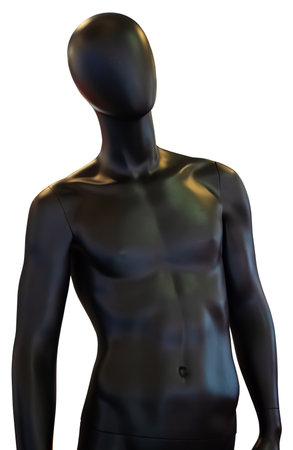 Upper part of black male mannequin on isolated background. 3d renderingの写真素材
