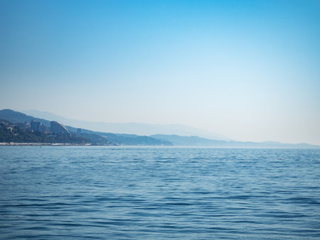 View of the coastal zone of Sochi from the seaの写真素材