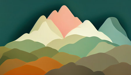 Pattern in the form of mountains flat illustration. Abstract mountain picture. Digital illustration.