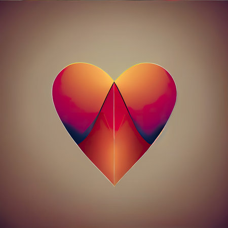 Patterned heart. Abstract stylized heart icon. A simple illustration. AI-generatedの写真素材