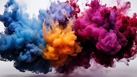 Vivid Whirls of Creativity: Pink and Orange Smoke Abstract. AI generationの素材