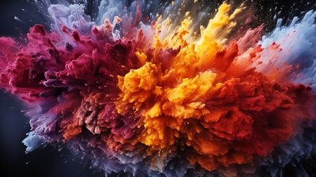 Smoke and Color Symphony - Abstract Artwork. AI generationの素材