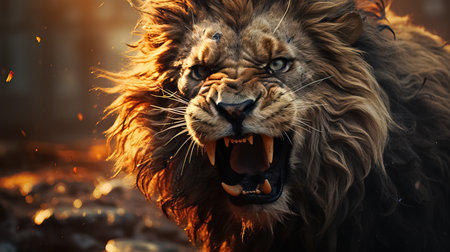 Fiery Lion Portraitの素材