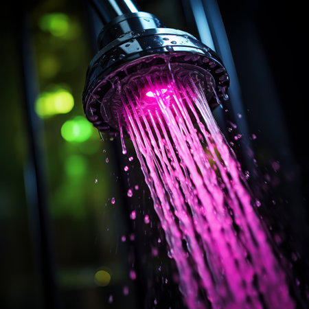 Illuminated Shower. AI generationの素材