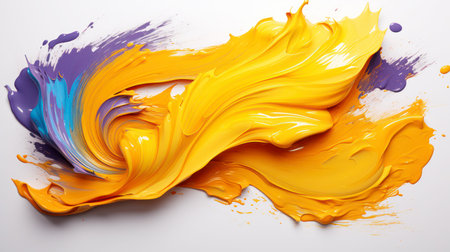 Yellow and purple paint dance. AI generationの素材