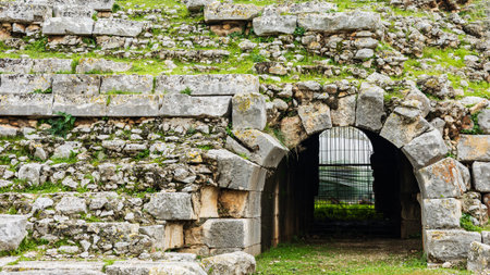 Entrance to ancient roman theater ruins