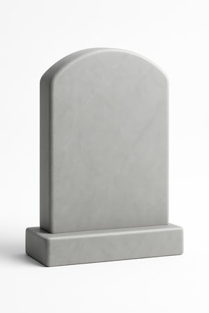 Gray tombstone on white backgroundの素材