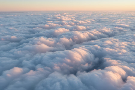 Aerial view of clouds during golden hour.の素材