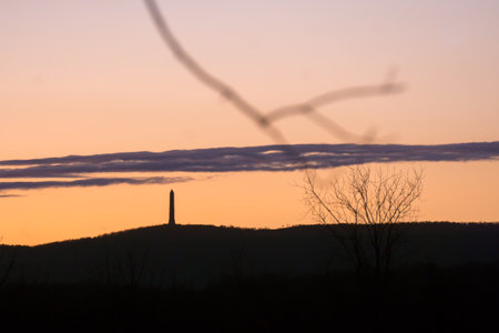 Obilisk at sunsetの写真素材