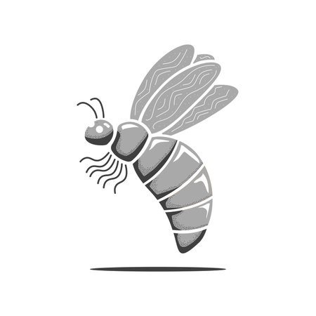 a flying big beeのイラスト素材