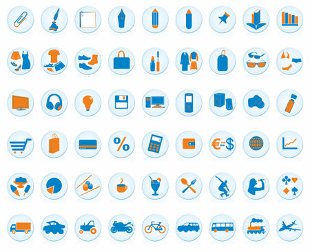 54 color iconsのイラスト素材