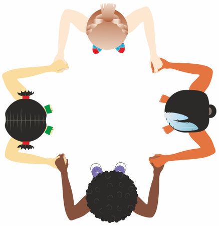 children holding handsのイラスト素材