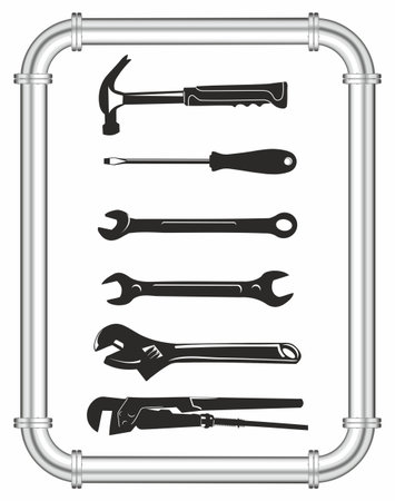 tools for plumbingのイラスト素材