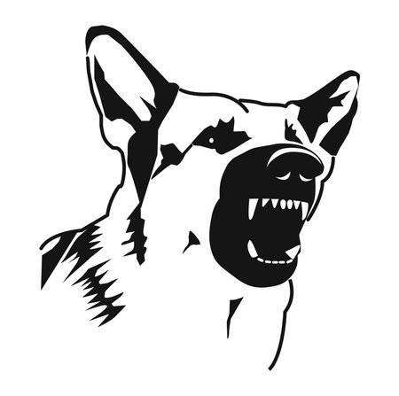 contour evil dogのイラスト素材