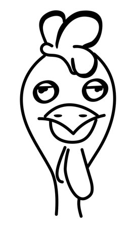contour funny cockのイラスト素材