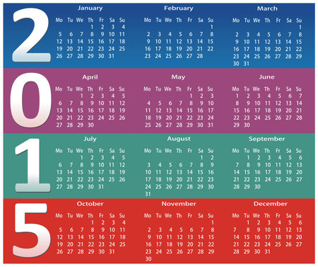 color calendar 2015のイラスト素材