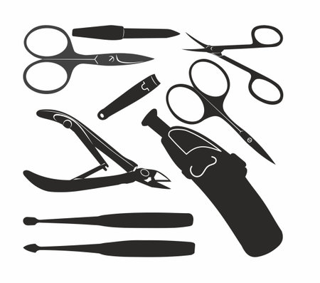 contour of manicure toolsのイラスト素材