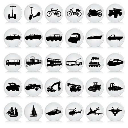 transport black iconsのイラスト素材