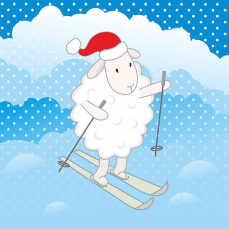 ram skiingのイラスト素材